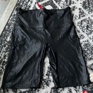 Spanx biker shorts is faux black leather